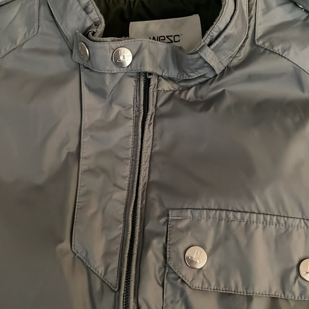 Wesc Thin Lightweight Gray Bomber Jacket Style, S… - image 4